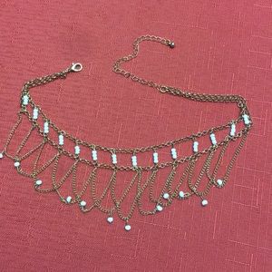 Gold and white Choker
